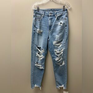 American Eagle Ripped Curvy Mom Jeans